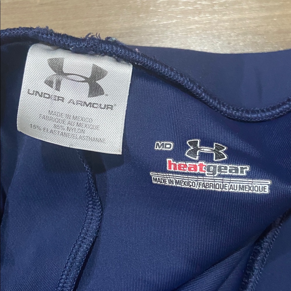 Under Armour Navy Women's Compression Bike Shorts with Logo - Picture 6 of 6